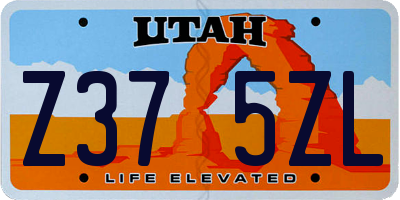 UT license plate Z375ZL