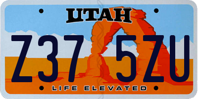 UT license plate Z375ZU