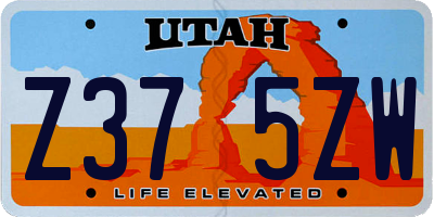 UT license plate Z375ZW