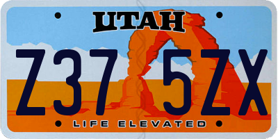 UT license plate Z375ZX