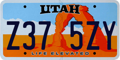 UT license plate Z375ZY