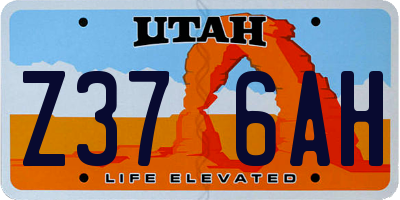 UT license plate Z376AH