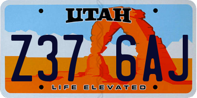 UT license plate Z376AJ