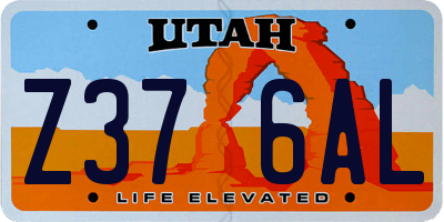 UT license plate Z376AL