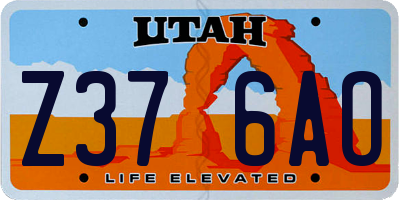 UT license plate Z376AO