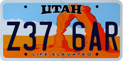 UT license plate Z376AR