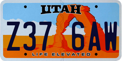 UT license plate Z376AW