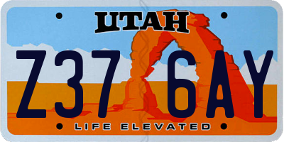 UT license plate Z376AY