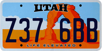 UT license plate Z376BB