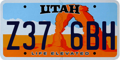 UT license plate Z376BH