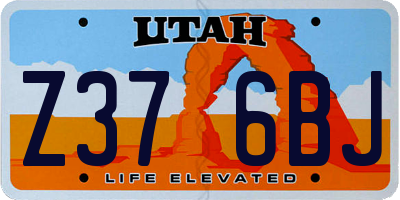 UT license plate Z376BJ