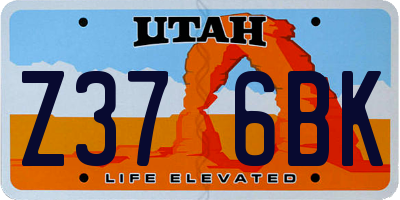 UT license plate Z376BK