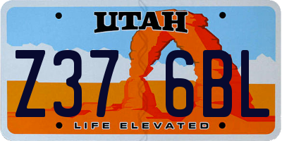 UT license plate Z376BL