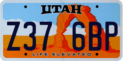 UT license plate Z376BP