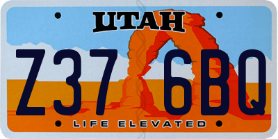 UT license plate Z376BQ