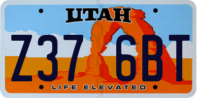 UT license plate Z376BT