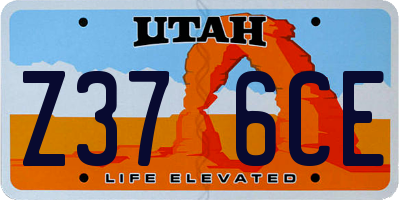 UT license plate Z376CE