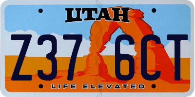 UT license plate Z376CT