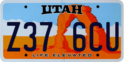 UT license plate Z376CU
