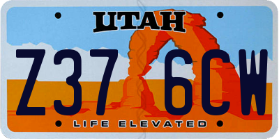UT license plate Z376CW