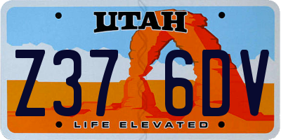 UT license plate Z376DV