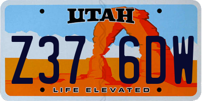 UT license plate Z376DW