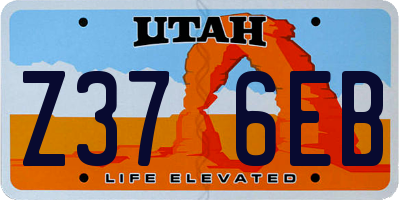 UT license plate Z376EB