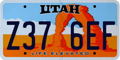 UT license plate Z376EF