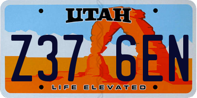 UT license plate Z376EN