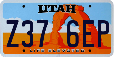 UT license plate Z376EP