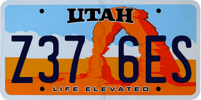 UT license plate Z376ES