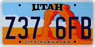 UT license plate Z376FB