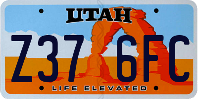 UT license plate Z376FC