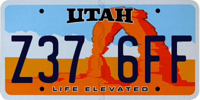 UT license plate Z376FF