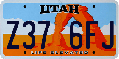 UT license plate Z376FJ