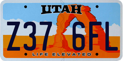 UT license plate Z376FL