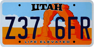 UT license plate Z376FR