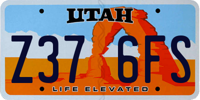 UT license plate Z376FS