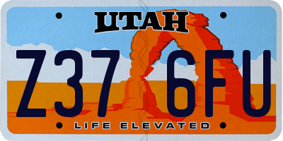 UT license plate Z376FU