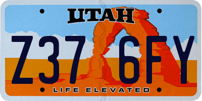 UT license plate Z376FY