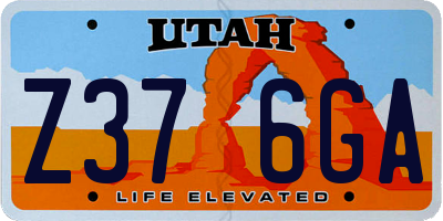 UT license plate Z376GA