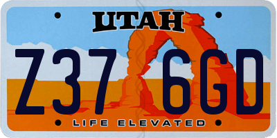 UT license plate Z376GD