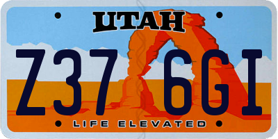 UT license plate Z376GI