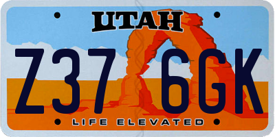 UT license plate Z376GK