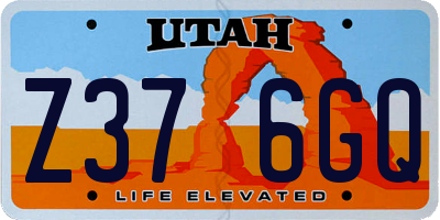 UT license plate Z376GQ