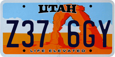 UT license plate Z376GY