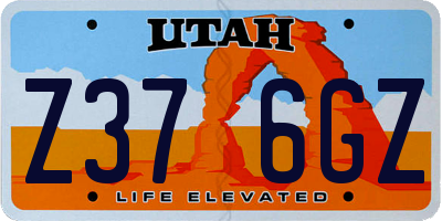 UT license plate Z376GZ