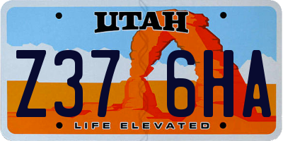 UT license plate Z376HA