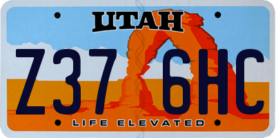 UT license plate Z376HC