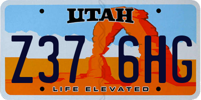 UT license plate Z376HG